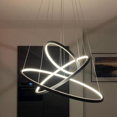Lustră modernă antracit, Harold, 80W, LED RGBW, con telecomando