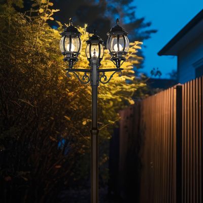 Stâlp de iluminat pentru grădină clasic negru, Evander, IP23