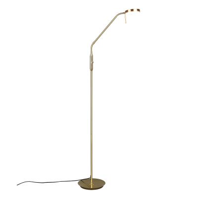 Lampadar arcuit modern alamă, Bilge, 12W, LED cu nuanță de lumină reglabilă, con întrerupător