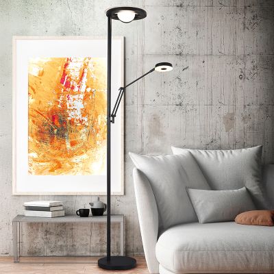 Lampă de citit modernă neagră, Yazid, 32W, LED cu nuanță de lumină reglabilă, cu întrerupător tactil