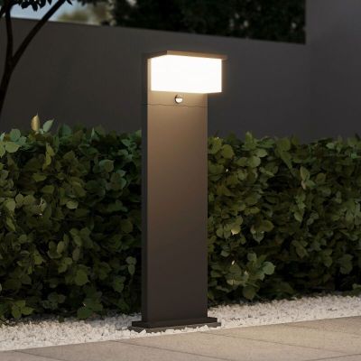 Stâlp iluminat cu senzor de mișcare modern antracit, Slimane, 13W, LED 3000K, IP54
