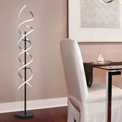 Lampadar design crom, Sylvian, 32W, LED cu nuanță de lumină reglabilă, cu întrerupător tactil