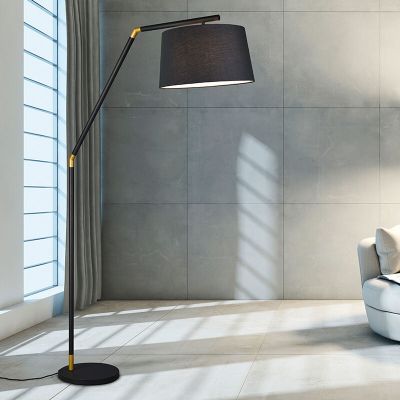 Lampadar arcuit modern negru, Lendy, con întrerupător