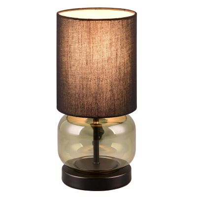Lampă de masă retro neagră, Vita, con întrerupător