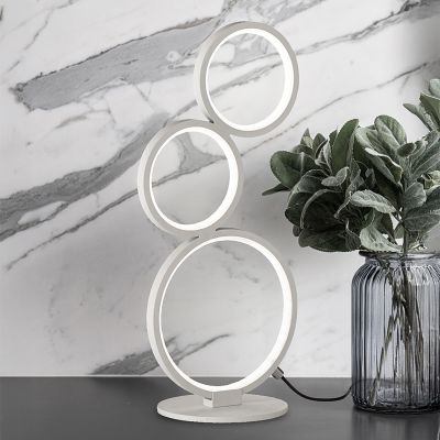 Lampă de masă modernă albă, Robon, 17W, LED 3000K, con întrerupător