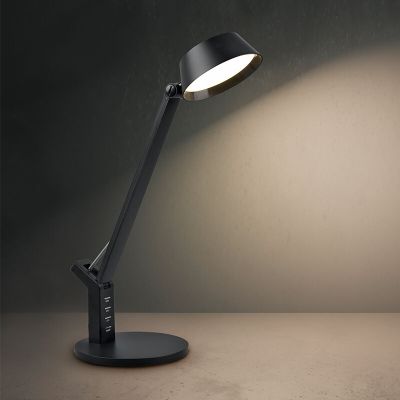 Lampă de birou modernă neagră, Lindi, 5W, LED reglabil de la alb cald la alb rece, cu întrerupător tactil