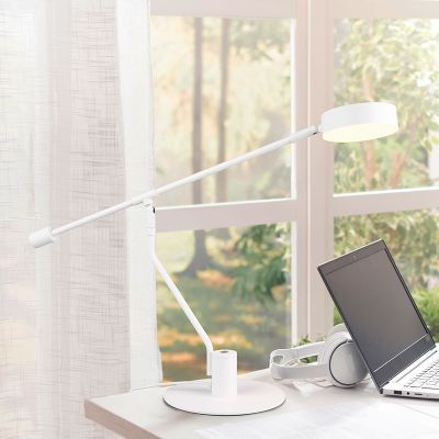 Lampă de masă modernă albă, Koendert, 6W, LED white switch, cu întrerupător tactil