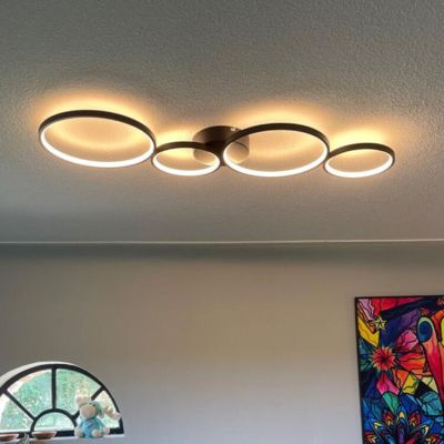 Lampă de tavan modernă neagră, Robon, 37W, LED 3000K