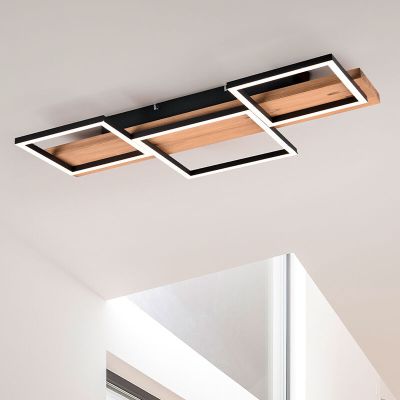 Lampă de tavan modernă maro, Justian, 30W, LED 3000K, dimmabil în 3 trepte