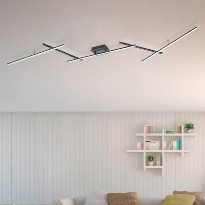 Lampă de tavan modernă neagră, Nadja, 22W, LED RGBW, con telecomando