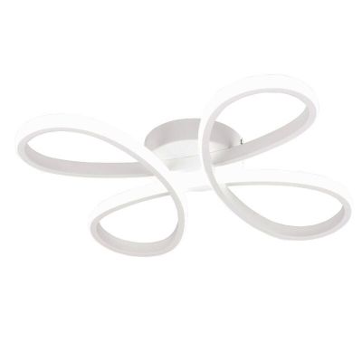 Plafonieră design albă, Vikash, 25W, LED 4000K, dimmabil în 3 trepte