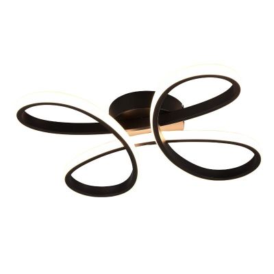 Plafonieră design neagră, Vikash, 25W, LED 3000K, dimmabil în 3 trepte