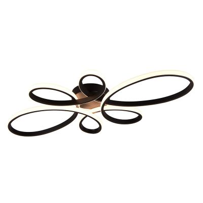 Plafonieră design neagră, Vikash, 32W, LED 3000K, dimmabil în 3 trepte