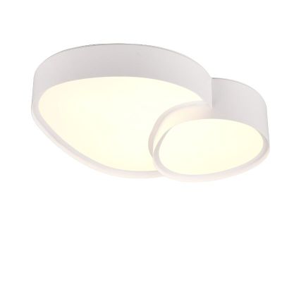 Plafonieră albă din metal, Merwin, 21W, LED reglabil de la alb cald la alb rece, con telecomando