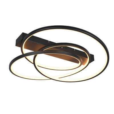 Lampă de tavan design neagră, Teodore, 34W, LED white switch, dimmabil în 3 trepte