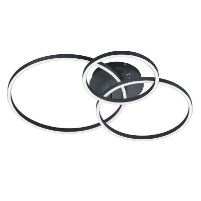 Lampă de tavan modernă neagră, Elze, 28W, LED RGBW, con telecomando