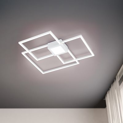 Lampă de tavan modernă albă, Kimoni, 38W, LED 4000K, dimmabil în 3 trepte