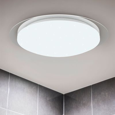 Plafonieră baie modernă albă, Marlena, 18,5W, LED 4000K, IP44, con telecomando