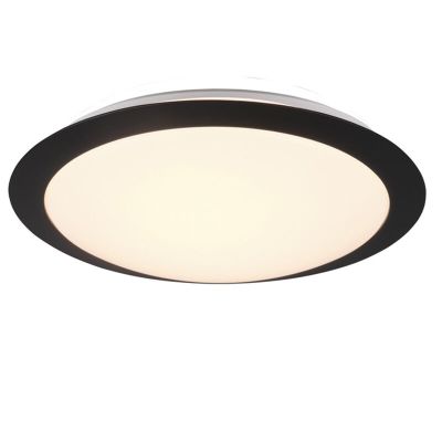 Plafonieră baie neagră din plastic, Ronan, 12W, LED 3000K, IP44