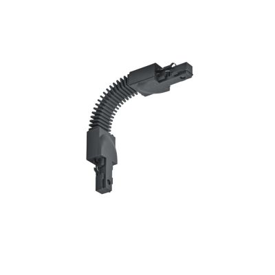 Conector flexibil pentru iluminat pe șină bifazat, negru
