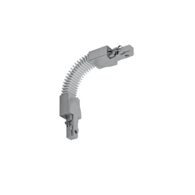 Conector flexibil pentru iluminat pe șină bifazat, gri