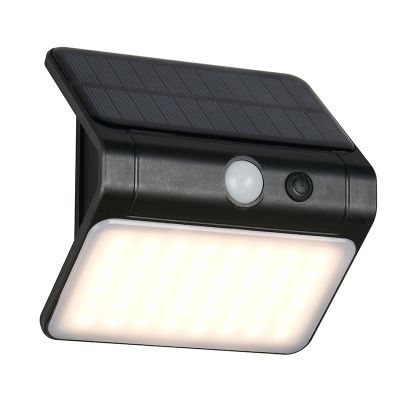 Aplică solară exterior neagră din plastic, Mijs, 2,5W, LED 4000K, IP44