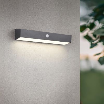 Aplică solară exterior modernă neagră, Ravindra, 6W, LED 4000K, IP44