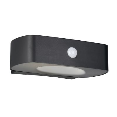 Aplică solară exterior modernă neagră, Pytsje, 6W, LED 4000K, IP44, con întrerupător
