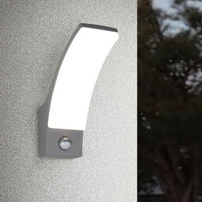 Aplică exterior cu senzor de mișcare modernă antracit, Popke, 12,5W, LED 4000K, IP44