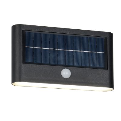 Aplică solară exterior modernă neagră, Nefise, 8W, LED 4000K, IP44