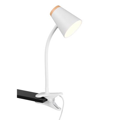 Lampă cu clemă modernă albă, Rahul, 4,5W, LED 3000K, con întrerupător