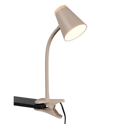 Lampă cu clemă modernă maro, Rahul, 4,5W, LED 3000K, con întrerupător