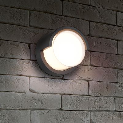 Lampă exterior neagră din plastic, Riekje, 8W, LED 3000K, IP54