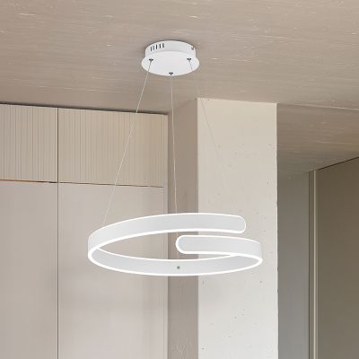Lustră design albă, Resy, 37W, LED 4000K, dimmabil în 3 trepte