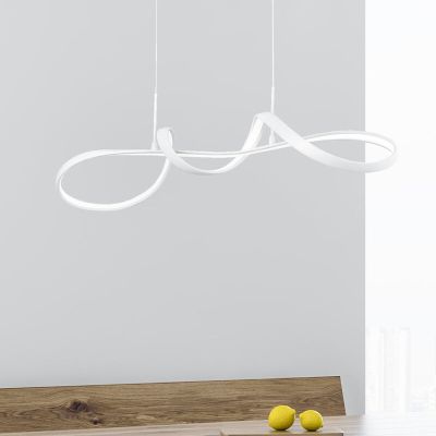 Lustră design albă, Renso, 37W, LED 4000K, dimmabil în 3 trepte