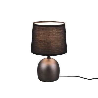 Lampă de masă din ceramică nichel, Myrna, con întrerupător