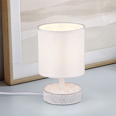 Lampă de masă din ceramică albă, Lola, con întrerupător