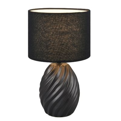 Lampă de masă retro neagră, Roeland, con întrerupător