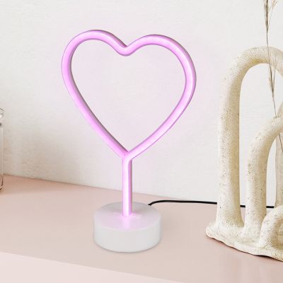 Lampă de masă copii roz din plastic, Sorian, 1W, LED 3000K