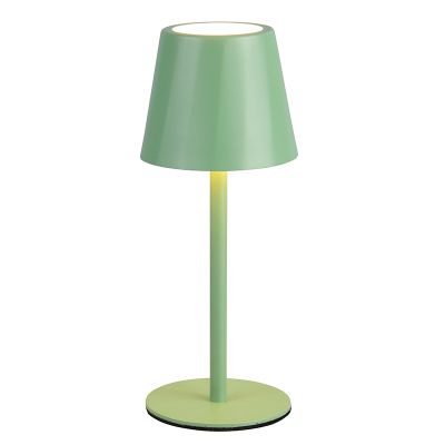 Lampă de masă reîncărcabilă verde din metal, Priya, 1,6W, LED reglabil de la alb cald la alb rece, dimmabil în 3 trepte