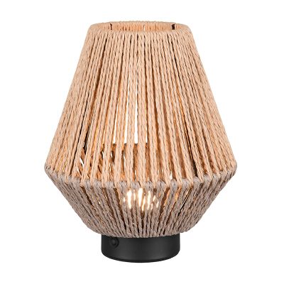 Lampă de masă reîncărcabilă din hârtie maro, Isaura, 1,5W, LED 3000K, dimmabil în 3 trepte