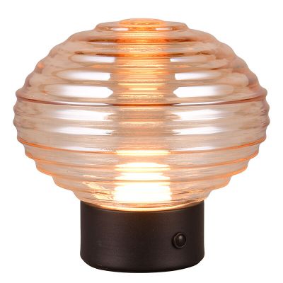 Lampă de masă reîncărcabilă retro neagră, Walid, 2W, LED 3000K, cu întrerupător tactil