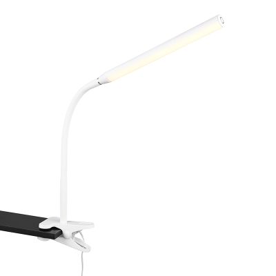 Lampă cu clemă modernă albă, Rommert, 5W, LED reglabil de la alb cald la alb rece, cu întrerupător tactil