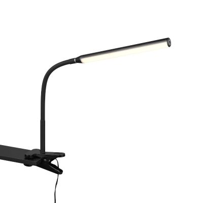 Lampă cu clemă modernă neagră, Rommert, 5W, LED reglabil de la alb cald la alb rece, cu întrerupător tactil