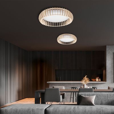 Lampă de tavan modernă albă, Bilge, 38W, LED reglabil de la alb cald la alb rece, con telecomando