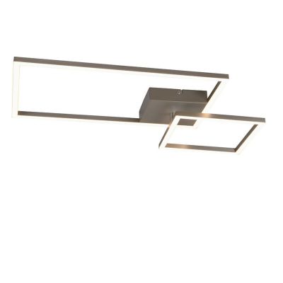 Lampă de tavan modernă nichel, Binc, 25W, LED 4000K, dimmabil în 3 trepte