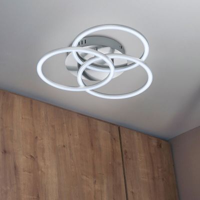 Lampă de tavan modernă nichel, Kobus, 27W, LED reglabil de la alb cald la alb rece, con telecomando