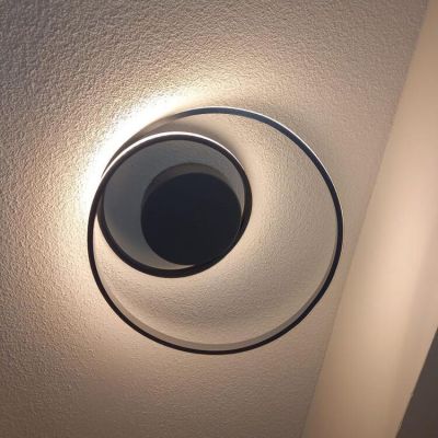Lampă de tavan modernă taupe, Sassandra, 22W, LED 3000K, dimmabil în 3 trepte