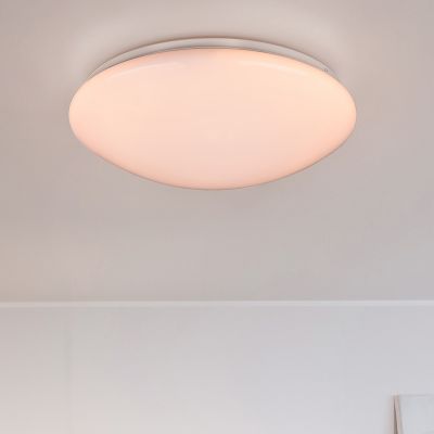 Lampă de tavan modernă albă, Neda, 18W, LED reglabil de la alb cald la alb rece, con telecomando
