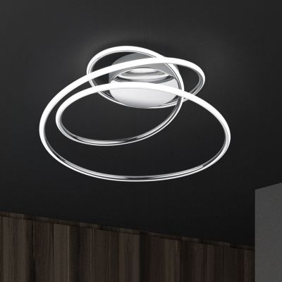 Lampă de tavan design crom, Marell, 36W, LED 4000K, dimmabil în 3 trepte